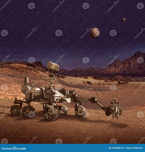 Perseverance Rover Exploring the Surface of the Planet Mars Stock Photo ...