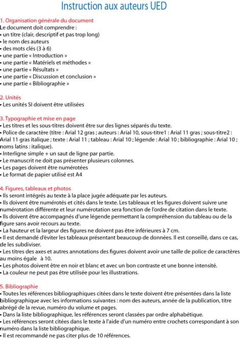 La Rédaction Dun Article Scientifique Consignes Ue D