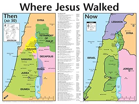 Where Jesus Walked Then And Now Wall Chart Charts Bookmall