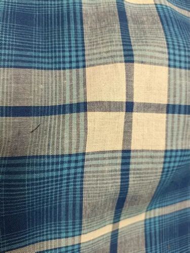 Checks Polyester Cotton Blue White Check Polycotton Fabric At Rs 135