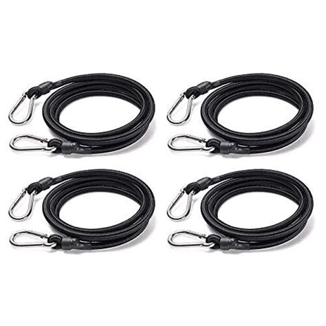 Inch Bungee Cords With Hooks Heavy Duty Pieces Black Latex Long