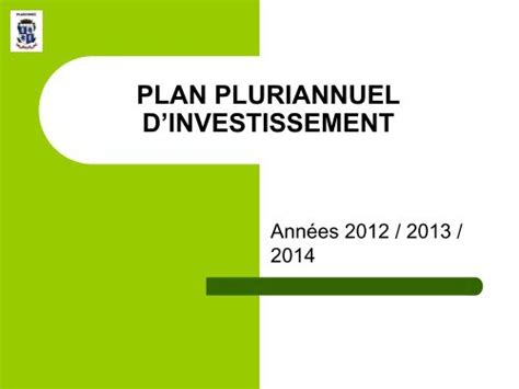 Le Plan Pluriannuel D Investissement PPI Plabennec