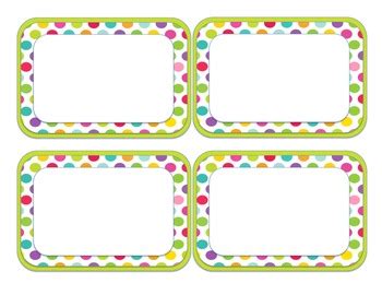 Polka Dot Label Templates By Megan Dean Teachers Pay Teachers