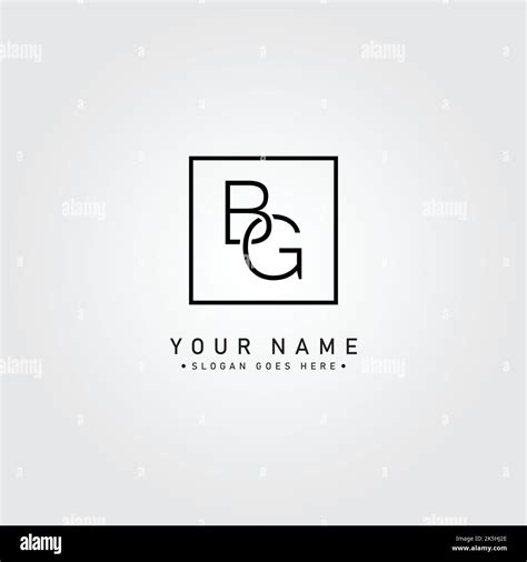 Initial Letter Bg Logo Simple Business Logo For Alphabet B And G