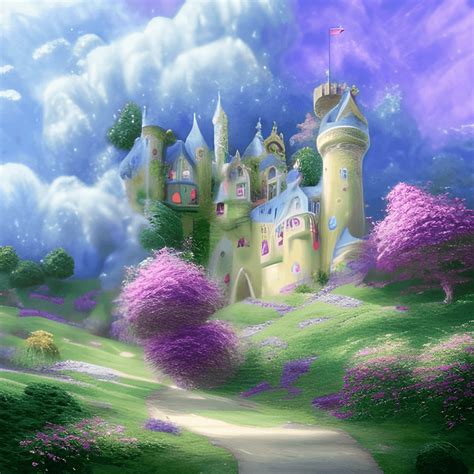 Fantasy Castle in the Clouds · Creative Fabrica