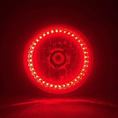 Halogen Red Split Led Halo Ring Angel Eye Headlight Headlamp Light