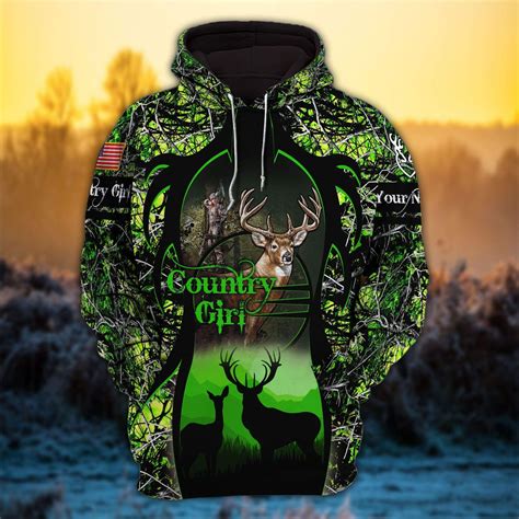 Premium Deer Country Girl Hoodies 3d Multicolored Clevefit Hoodies