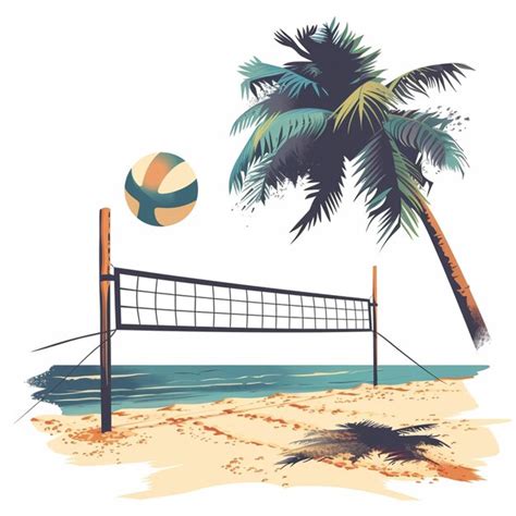 Premium Vector | Beach volleyball net 1