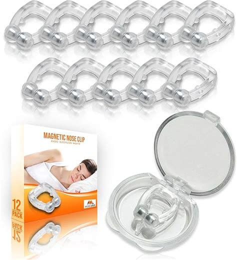 Mobi Lock Magnetic Anti Snore Clip Pack Of 12 Silicone Snoring Nose