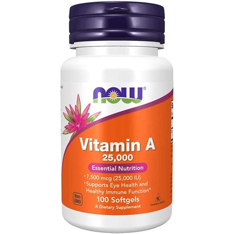 Now Foods Vitamin A 25 000 Iu 100 Softgels