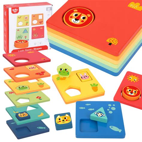 UKŁADANKA LOGICZNA MONTESSORI KSZTAŁTY I KOLORY TOOKY TOY 14504440014