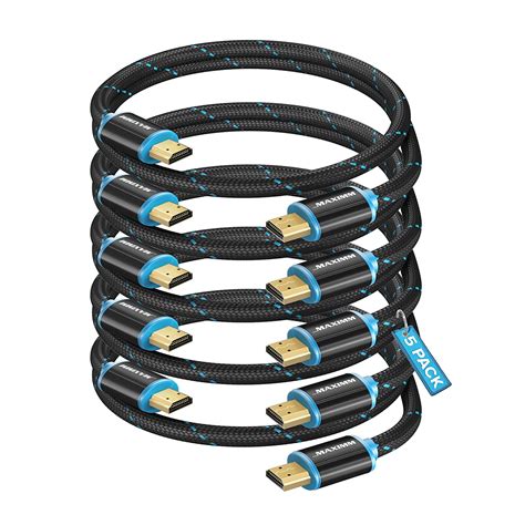 Hdmi Cable 4k Ultra Hd 1 Foot 5 Pack Nylon Braided Hdmi 2