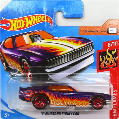 駿河屋 1 64 71 MUSTANG FUNNY CAR パープルフレイムパターン Hot Wheels HW FLAMES