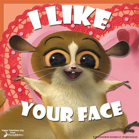 a cartoon animal with the words i like your face on it's front cover