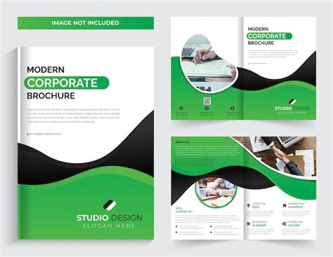 Folleto Doble De Negocios Corporativos Vector Premium