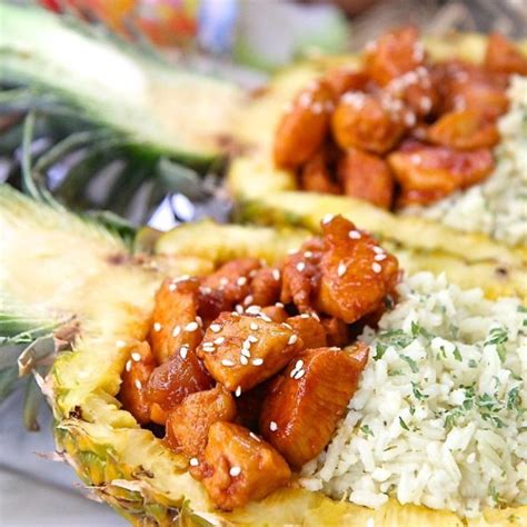 Honey Sriracha Chicken Rice Pineapple Bowls Divas Can Cook