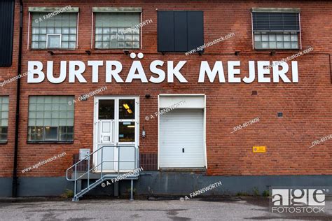 Burtrask Sweden A Facade And Sign For The Vasterbotten Cheese Factory