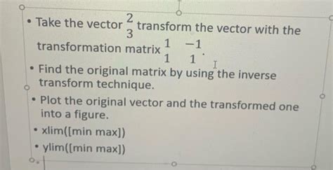 Solved - Take the vector 32 transform the vector with the | Chegg.com