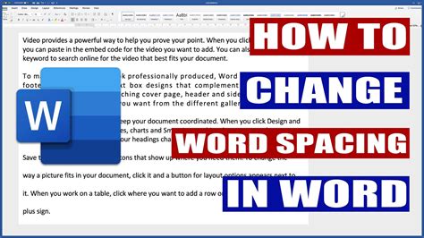 How To Change Word Spacing In Word Microsoft Word Tutorial Youtube