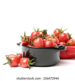 Colorful Vegetables Red Cooking Pot Isolated Stock Photo