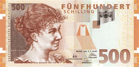 Schilling Banknoten Der Oesterreichischen Nationalbank