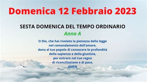 Letture E Vangelo Del Giorno Domenica 12 Febbraio 2023 Youtube