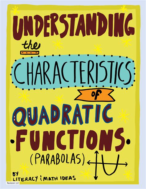 Algebra Understanding The Characteristics Of Quadratic Functions Literacy And Math Ideas