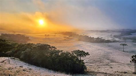 Sc Amanhece Temperatura Abaixo De C E Geada Fotos Santa