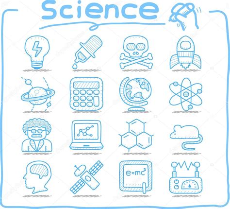 Hand Drawn Science Icon Set Stock Vector Image By Min