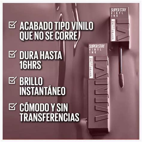 Labial L Quido Maybelline Superstay Vinyl Ink Tonos Nude Color Fearless