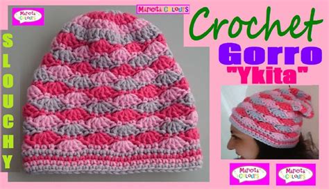 Gorro Caído Slouchy Tutorial Crochet Ykita todas las TALLAS por Mar