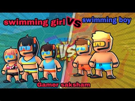 Stumble Guys Live Swimmer Boy Vs Swimmer Girl Live Skin War Live Youtube