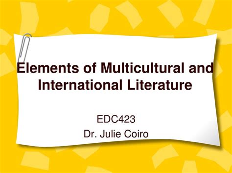 Elements Of Multicultural And International Literature Ppt Download