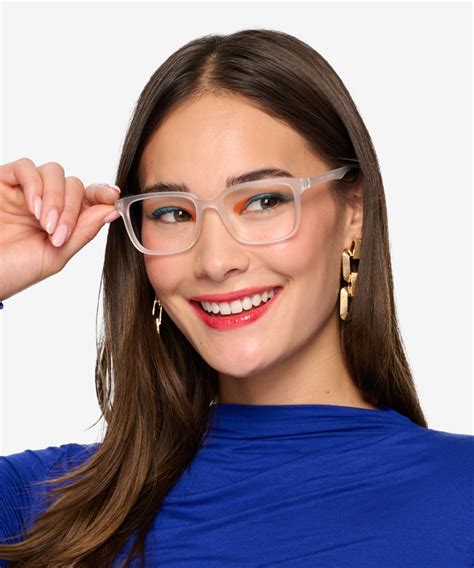 November Rectangle Matte Clear Full Rim Eyeglasses Eyebuydirect Canada