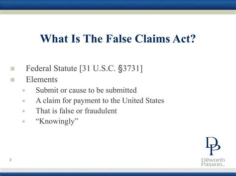 Ppt The False Claims Act The Basics Powerpoint Presentation Free