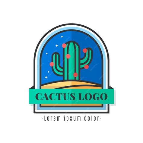 Free Vector Beautiful Cactus Logo Template