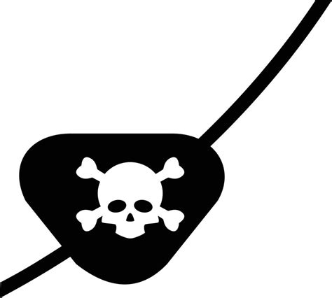 Pirate Eye Patch Pirate Accessory Symbol Skull Jolly Roger Sign Flat