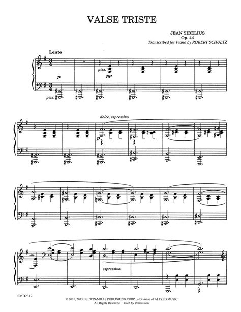 Sibelius Valse Triste Piano Sheet Music Epic Sheet Music