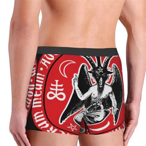 Baphomet Satanic Crosses With Hail Satan Underpants Breathbale Panties Male Underwear Print