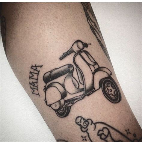 Vintage Vespa Tattoo With Animal Accents