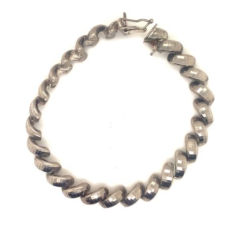 Vintage San Marco Bracelet Macaroni Design Bracelet Sterling Silver 925