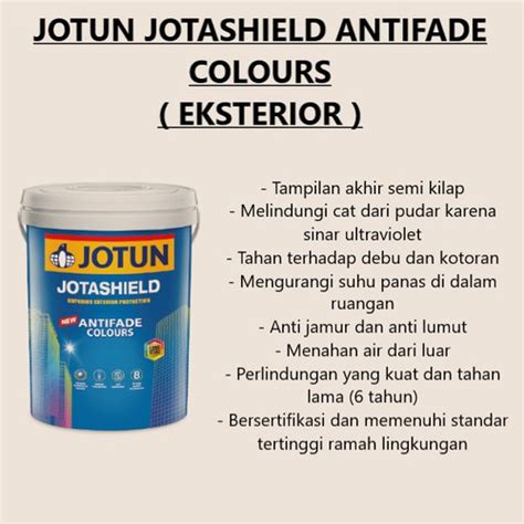 Jual CAT TEMBOK JOTASHIELD ANTIFADE COLOURS JOTUN WARNA PUTIH 2 5