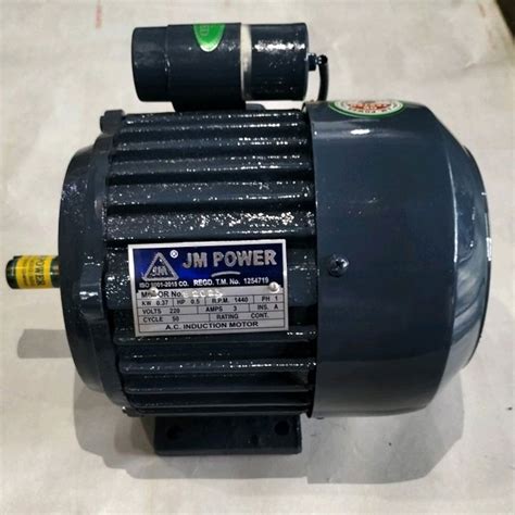 037 Kw 05 Hp Single Phase Cast Iron Ac Induction Electric Motor 1440