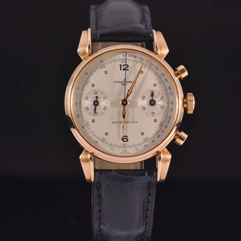 Ulysse Nardin Chronograph Pink Gold Mint Condition Year 1940