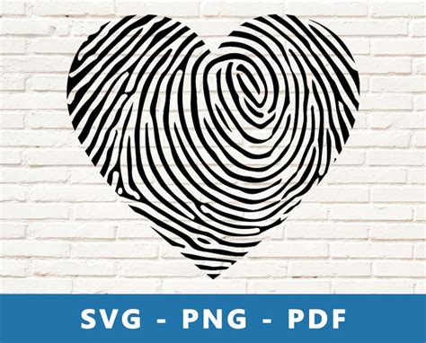 Fingerprint Heart SVG Love SVG Heart Heart Cut File Etsy