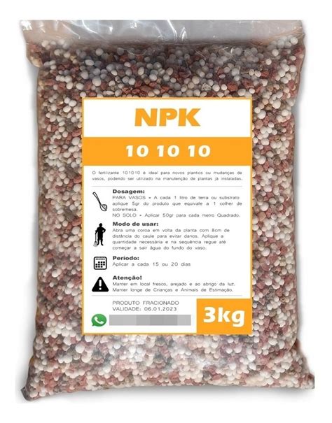 Fertilizante Adubo Npk 10 10 10 Para Plantas E Flores 3kg