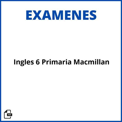 Examenes Ingles Primaria Macmillan