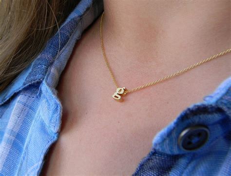 Tiny Initial Necklace Gold Initial Necklace Letter Necklace Minimalist