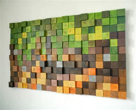 Minecraft Wood Wall Art Wood Wall Decor Wooden Mosaic Etsy Canada