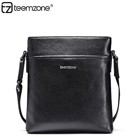 Teemzone Mens Minimalist Fashion Black Cowhide Leather Casual Men S